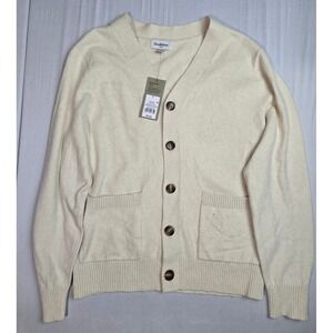 Goodfellow & Co Mens Cream Button Front V-Neck Cardigan Sweater Large NWT